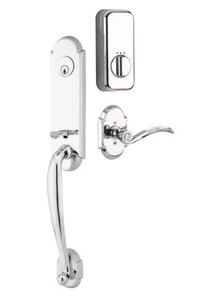 Emtek Single Cylinder Richmond Handleset EMPowered Motorized Smart Lock Upgrade With Basel Lever