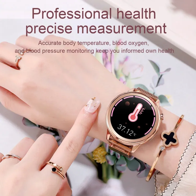 F80 1.3 inch TFT Color Screen IP68 Waterproof Women Smart Watch, Support Body Temperature Monitor / Blood Pressure Monitor / Menstrual Cycle Reminder(Black)