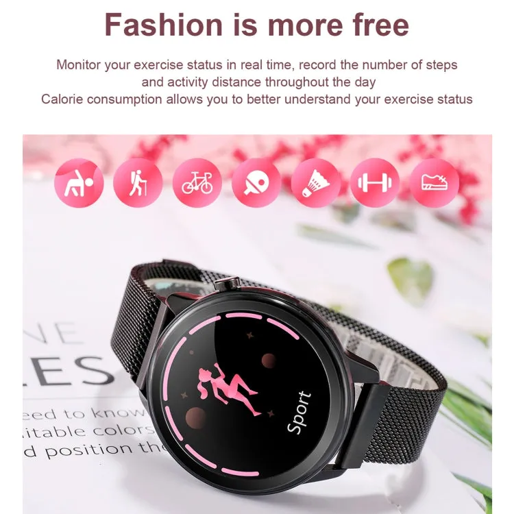 F80 1.3 inch TFT Color Screen IP68 Waterproof Women Smart Watch, Support Body Temperature Monitor / Blood Pressure Monitor / Menstrual Cycle Reminder(Black)