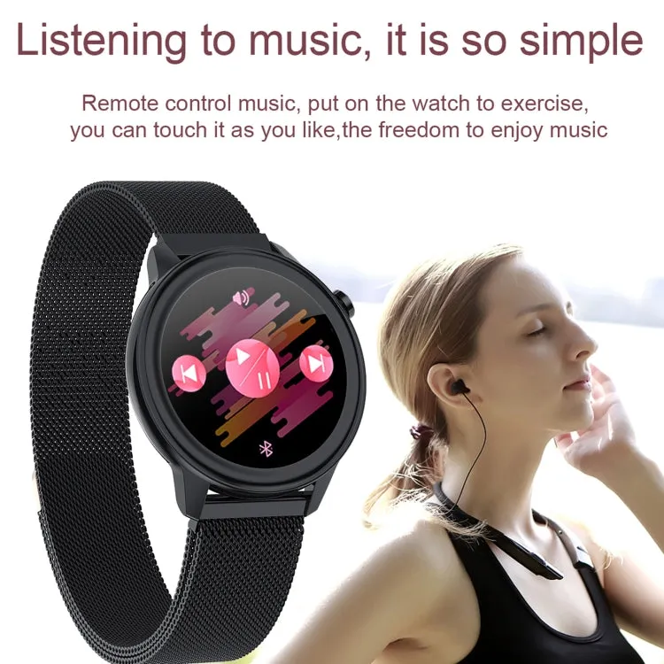 F80 1.3 inch TFT Color Screen IP68 Waterproof Women Smart Watch, Support Body Temperature Monitor / Blood Pressure Monitor / Menstrual Cycle Reminder(Black)