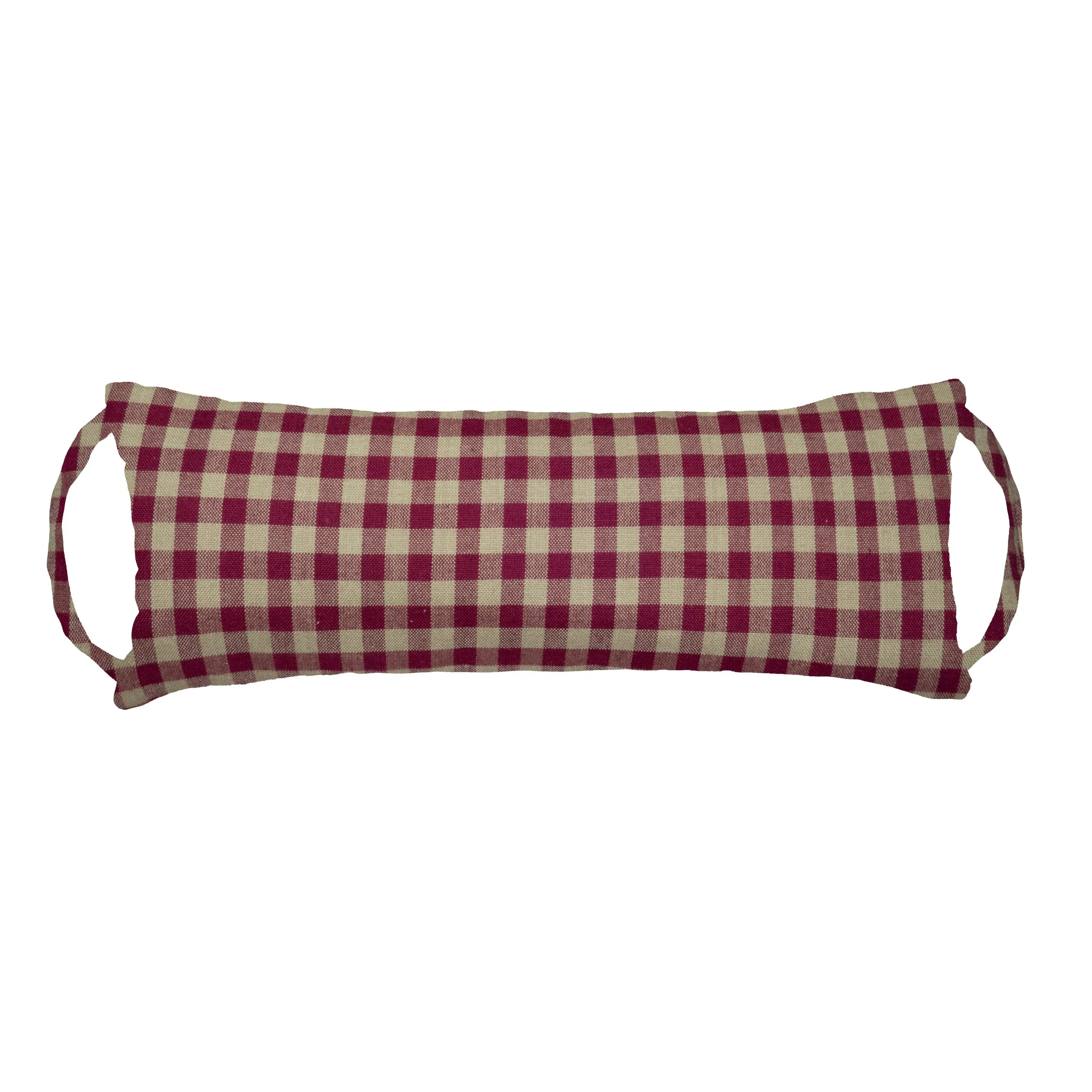 Farmhouse Check Dark Red & Tan Rocker Back Extender Headrest Pillow