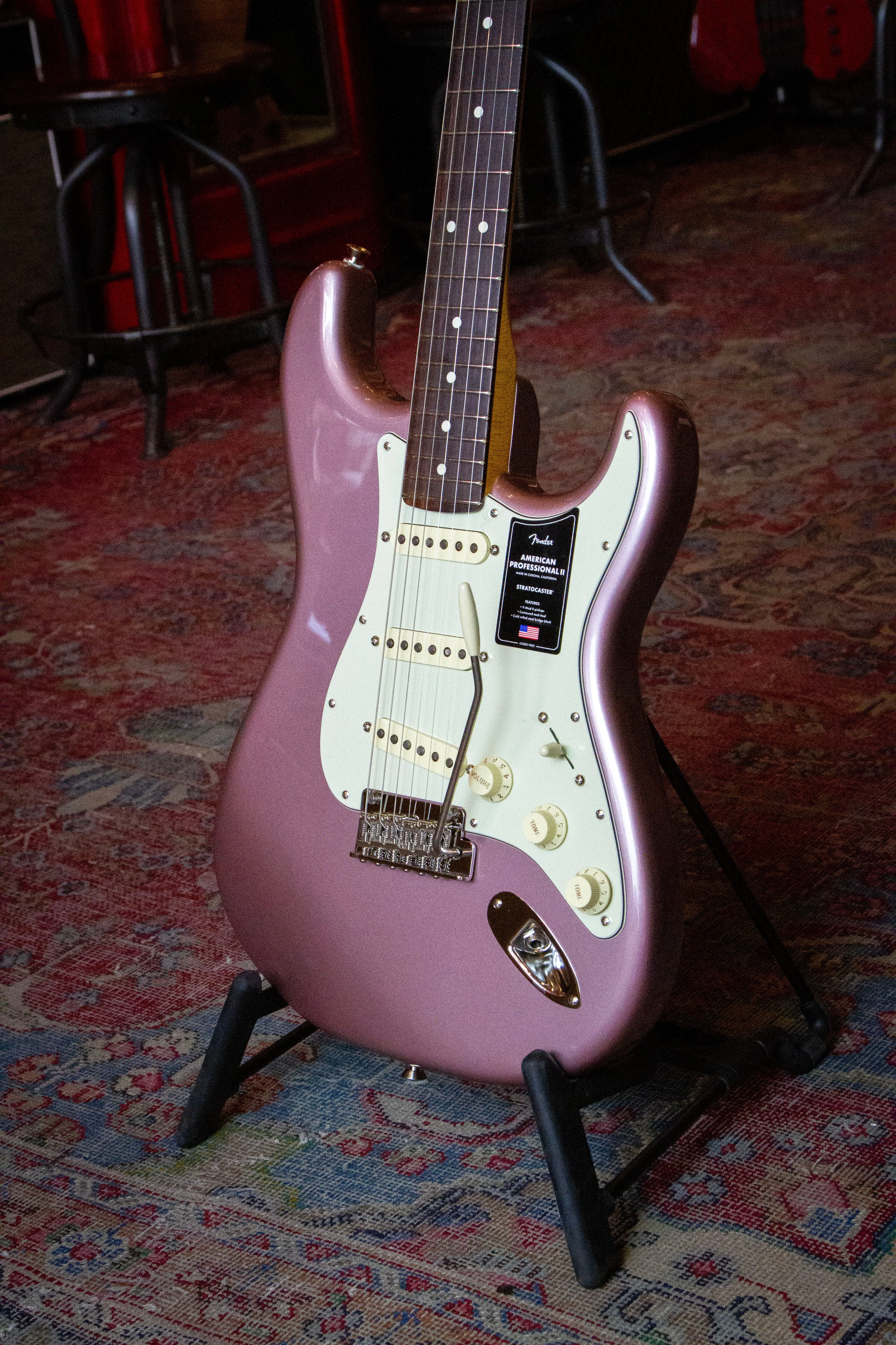 Fender FSR American Professional II Stratocaster, Burgundy Mist Metallic, Matching Headstock