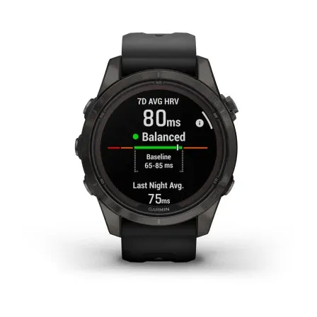 Fenix® 7S Pro – Sapphire Solar Edition - Carbon Gray DLC Titanium with Black Band