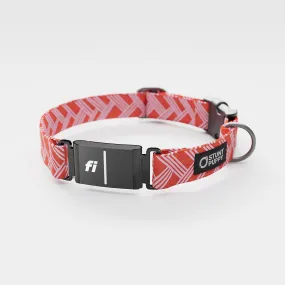 Fi GPS Included Fishtail Red White Everyday Collar (6 month subscription)