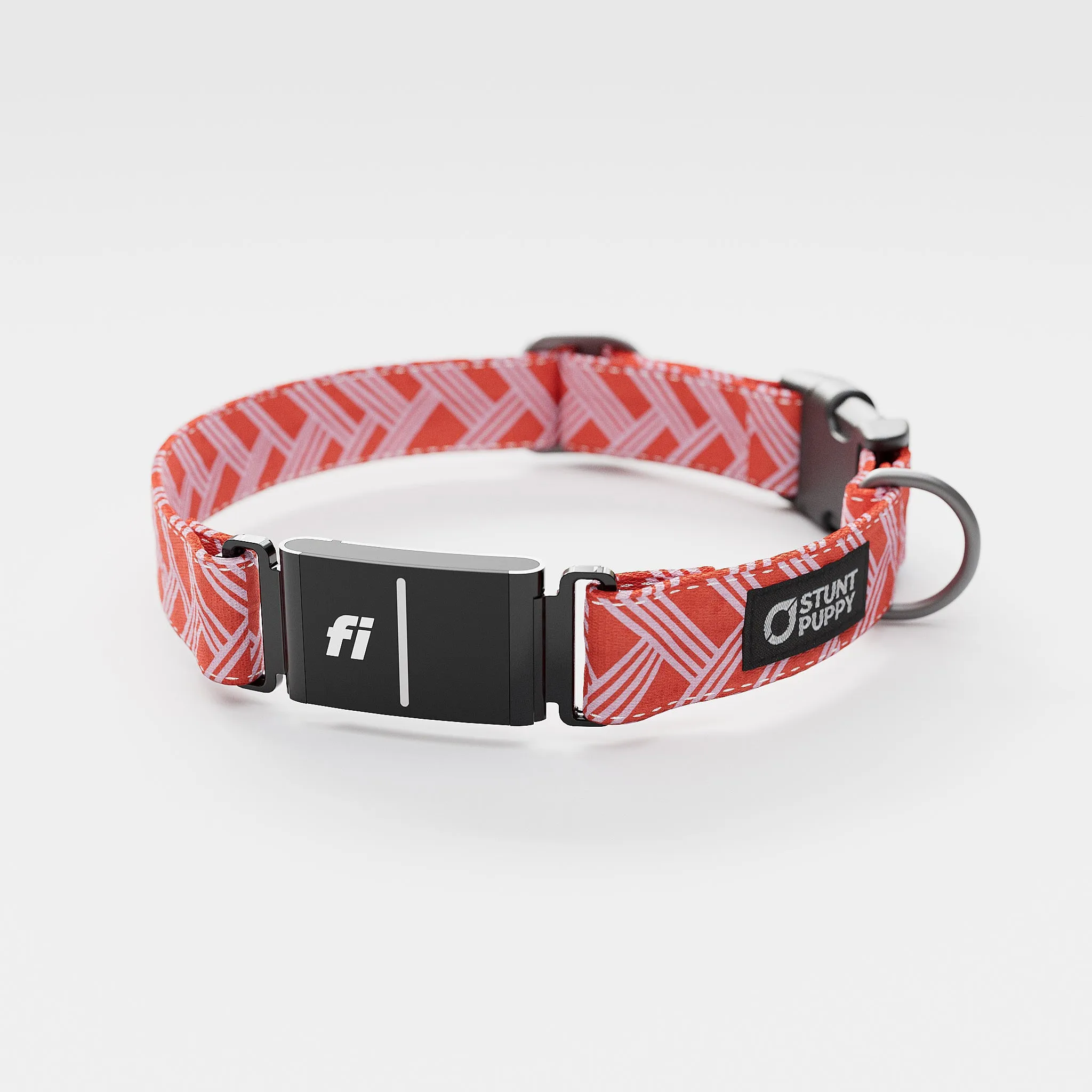 Fi GPS Included Fishtail Red White Everyday Collar (6 month subscription)