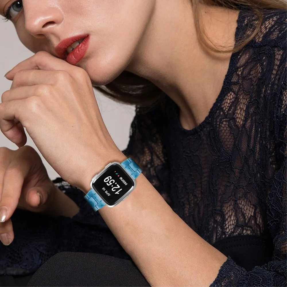 Fitbit Versa 2 /  Versa Lite cool resin watch strap  - Blue Marble