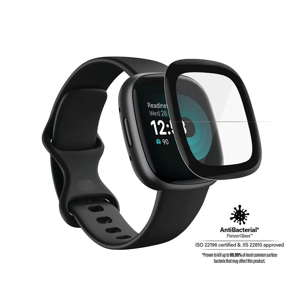 Fitbit Versa 4 / Versa 3 / Sense PanzerGlass Hærdet Glas - Sort Kant