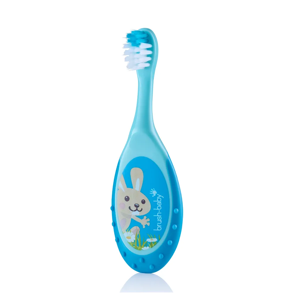 FlossBrush™ Baby Bristles Toothbrush (0-3 Years) Double Pack - Blue & Teal