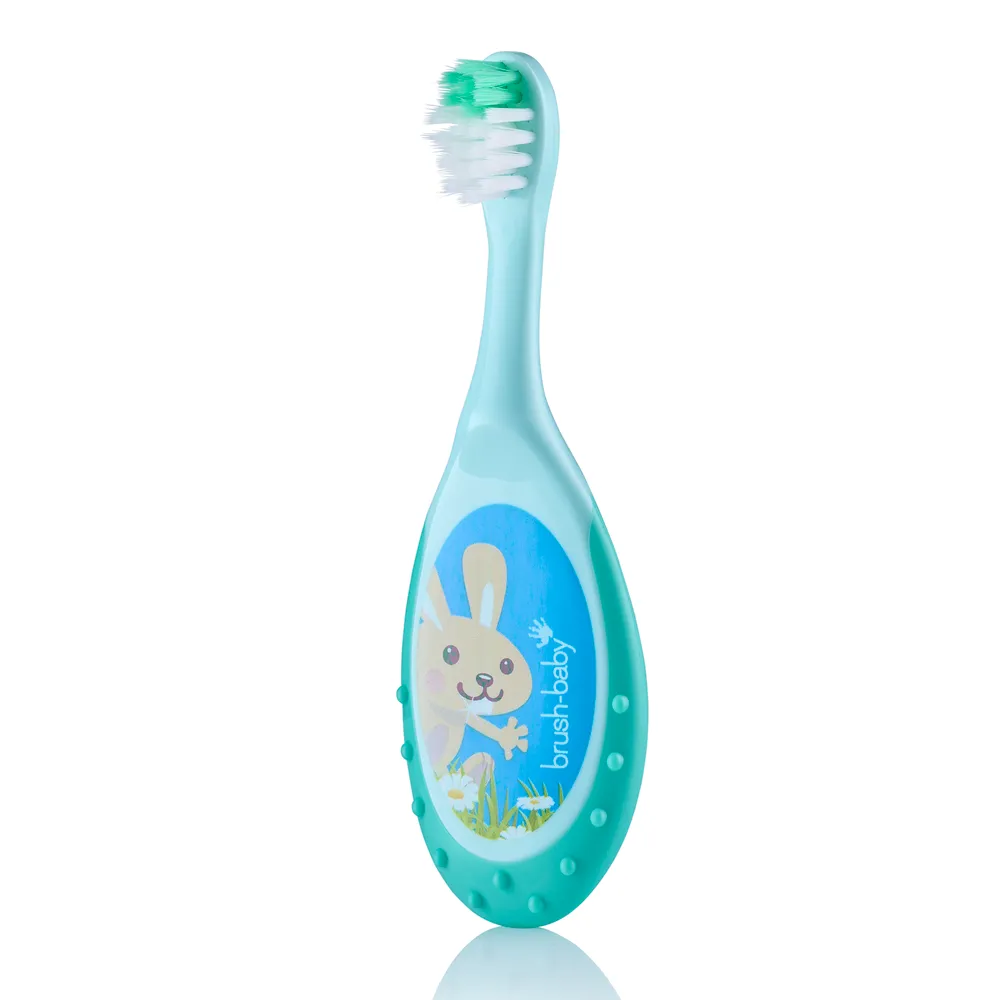 FlossBrush™ Baby Bristles Toothbrush (0-3 Years) Double Pack - Blue & Teal