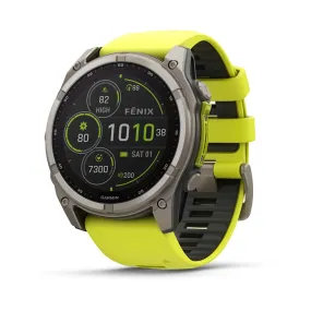 fēnix® 8 – 51 mm | Solar - Sapphire, Titanium with AMP Yellow Band