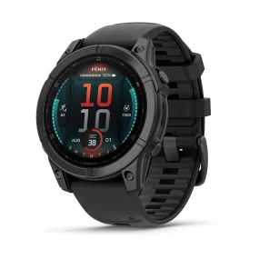 fēnix® E – 47 mm | AMOLED - Slate Grey Steel with Black Silicone Band