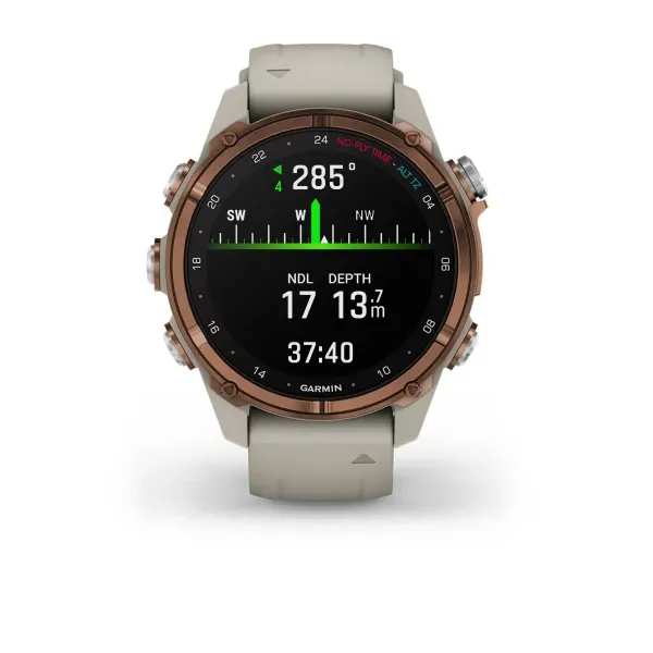 Garmin Descent™ Mk3i – 43 mm Bronze PVD Titanium with French Grey Silicone Band