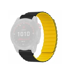 Garmin Fenix 3 HR Silicone Sport Magnetic Bracelet - Black / Yellow