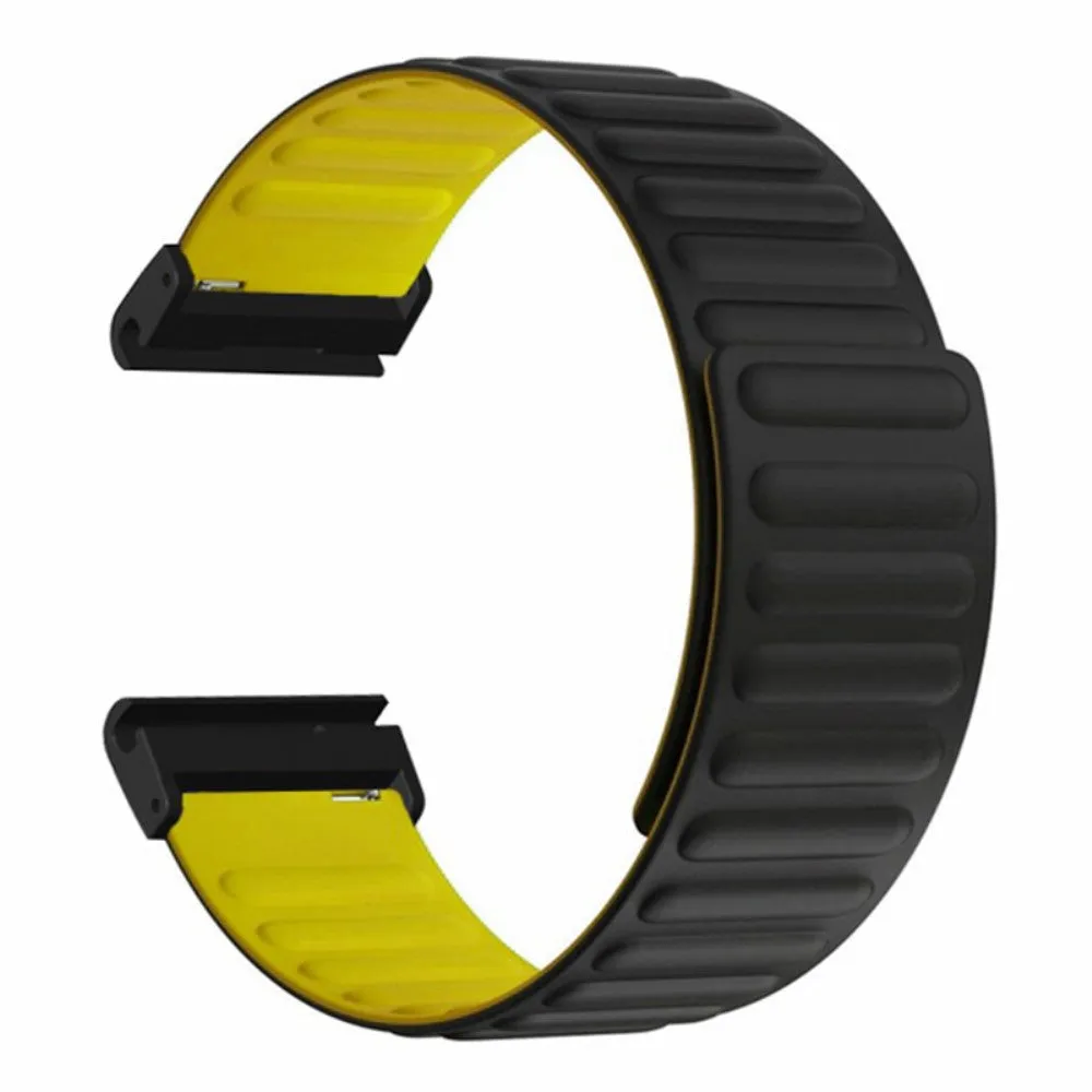 Garmin Fenix 3 HR Silicone Sport Magnetic Bracelet - Black / Yellow