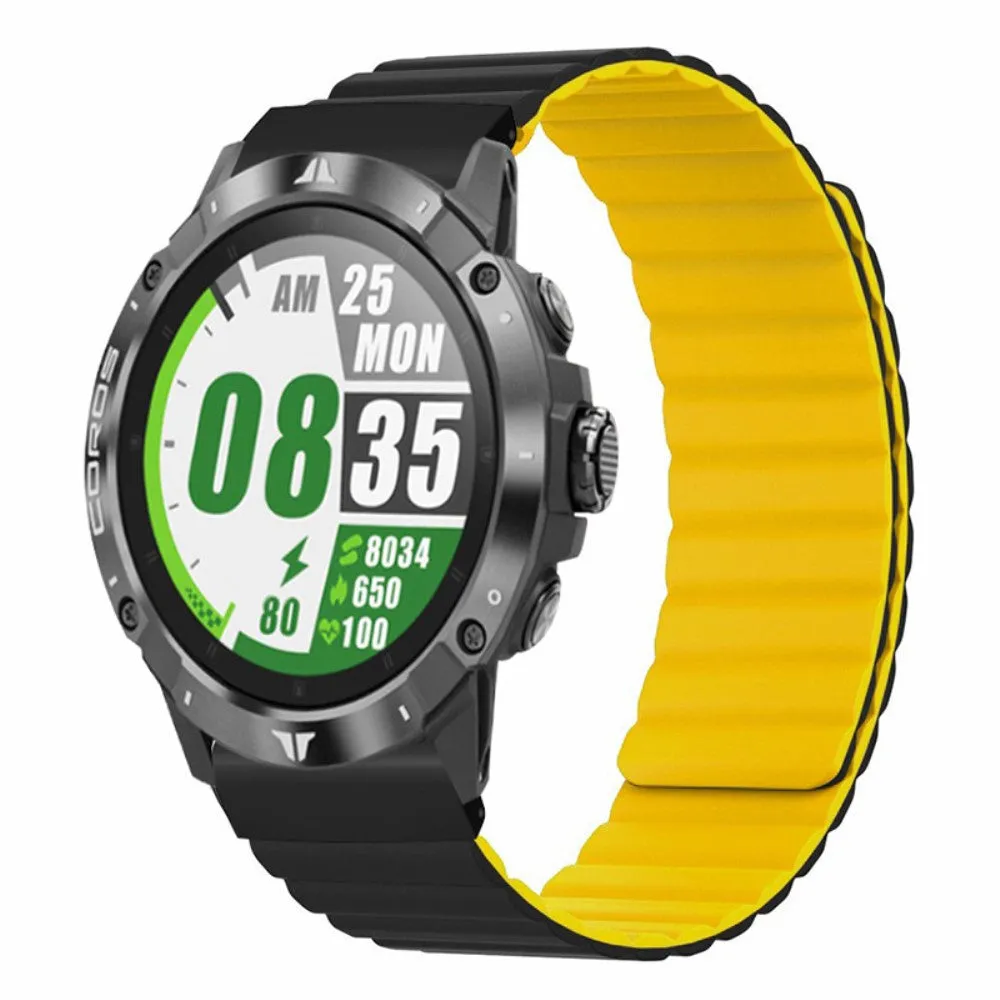 Garmin Fenix 3 HR Silicone Sport Magnetic Bracelet - Black / Yellow