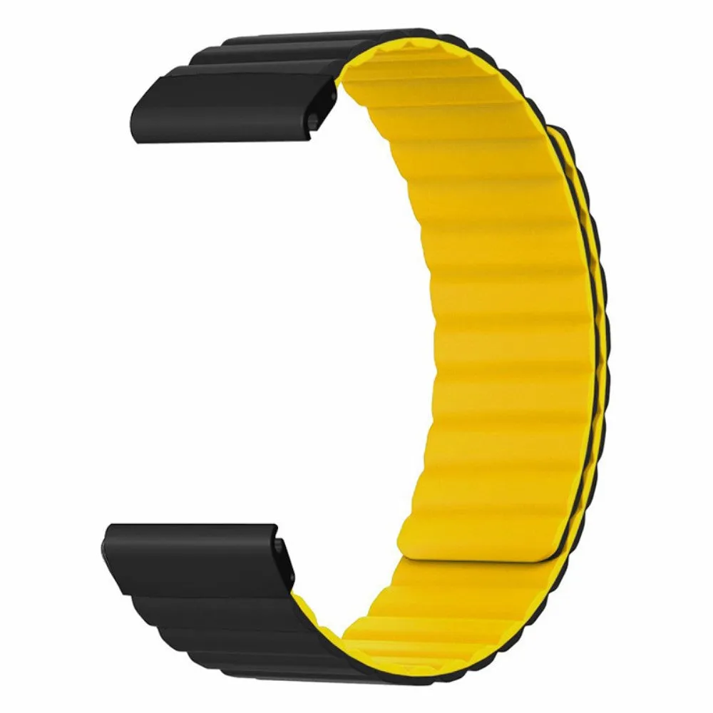 Garmin Fenix 3 HR Silicone Sport Magnetic Bracelet - Black / Yellow