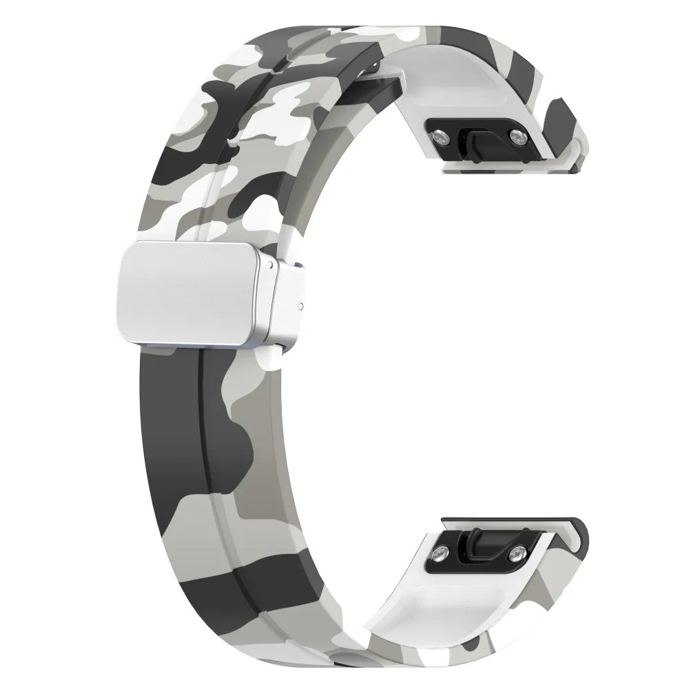 Garmin Fenix 6S silicone sports bracelet with magnetic clasp - camouflage / white