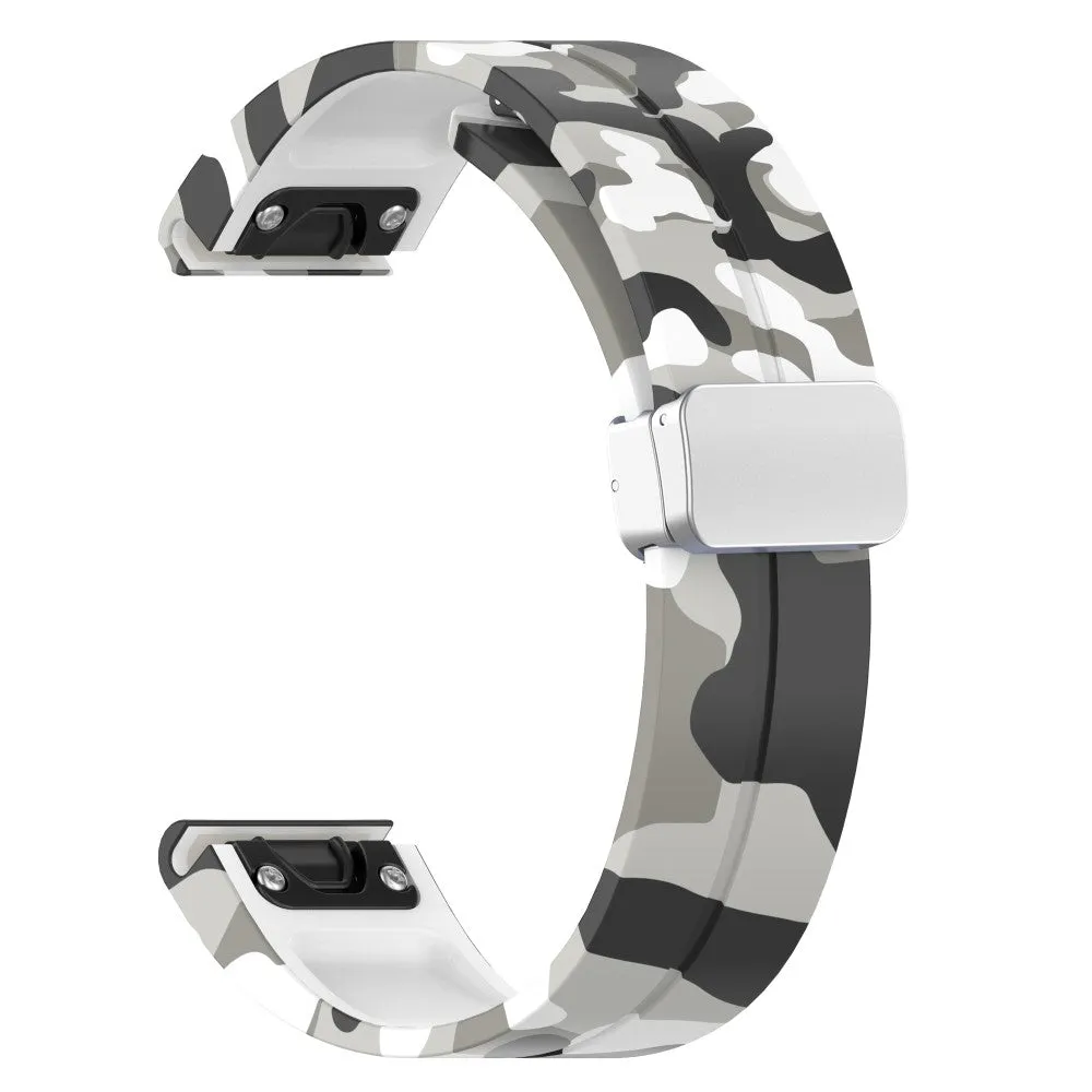 Garmin Fenix 6S silicone sports bracelet with magnetic clasp - camouflage / white