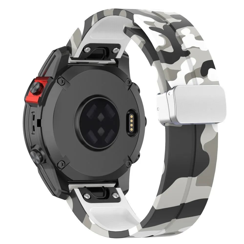 Garmin Fenix 6S silicone sports bracelet with magnetic clasp - camouflage / white