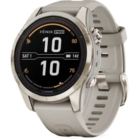 Garmin Fenix 7S Pro Sapphire Solar HRM With GPS Multisport Watch - Cream