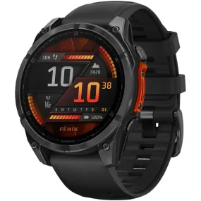 Garmin fenix 8 Smartwatch - 47mm AMOLED Slate Gray with Black Silicone Band