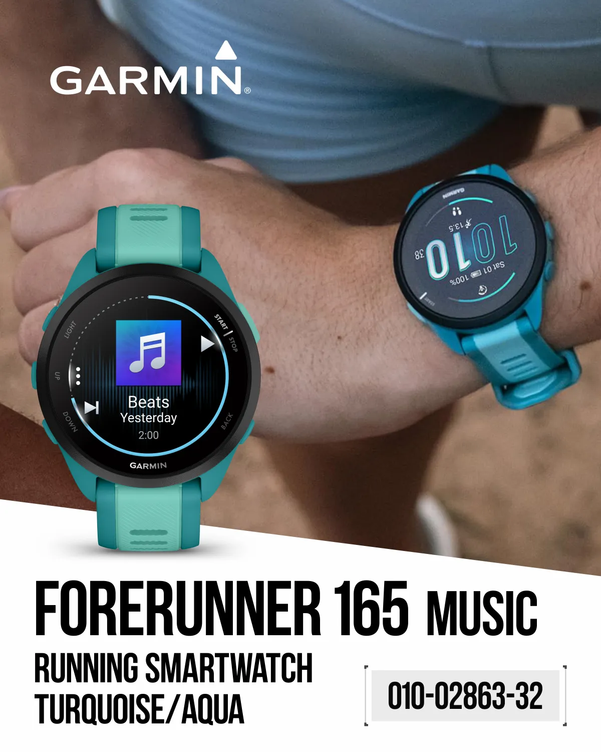 Garmin Forerunner 165 GPS Running Smartwatch | 19 hours in GPS mode |  AMOLED Display with Wearable4U Bundle