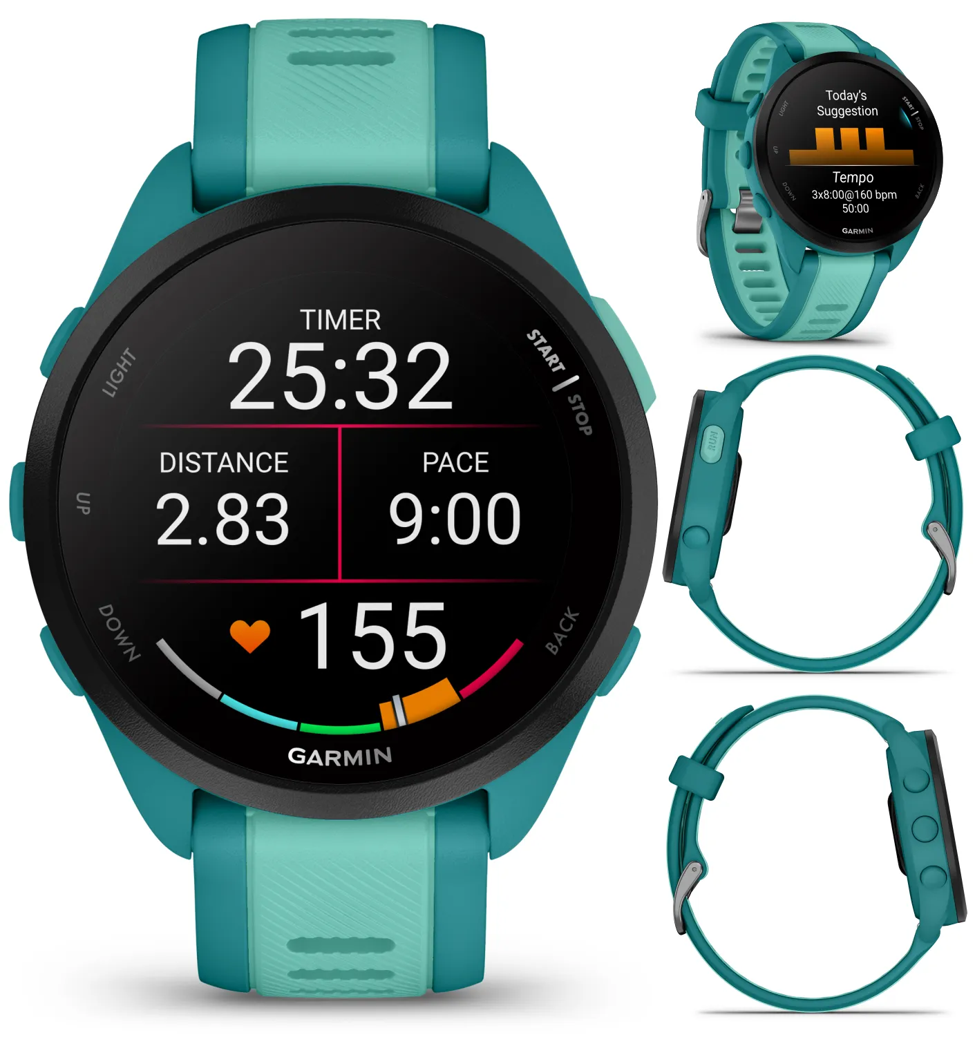 Garmin Forerunner 165 GPS Running Smartwatch | 19 hours in GPS mode |  AMOLED Display with Wearable4U Bundle