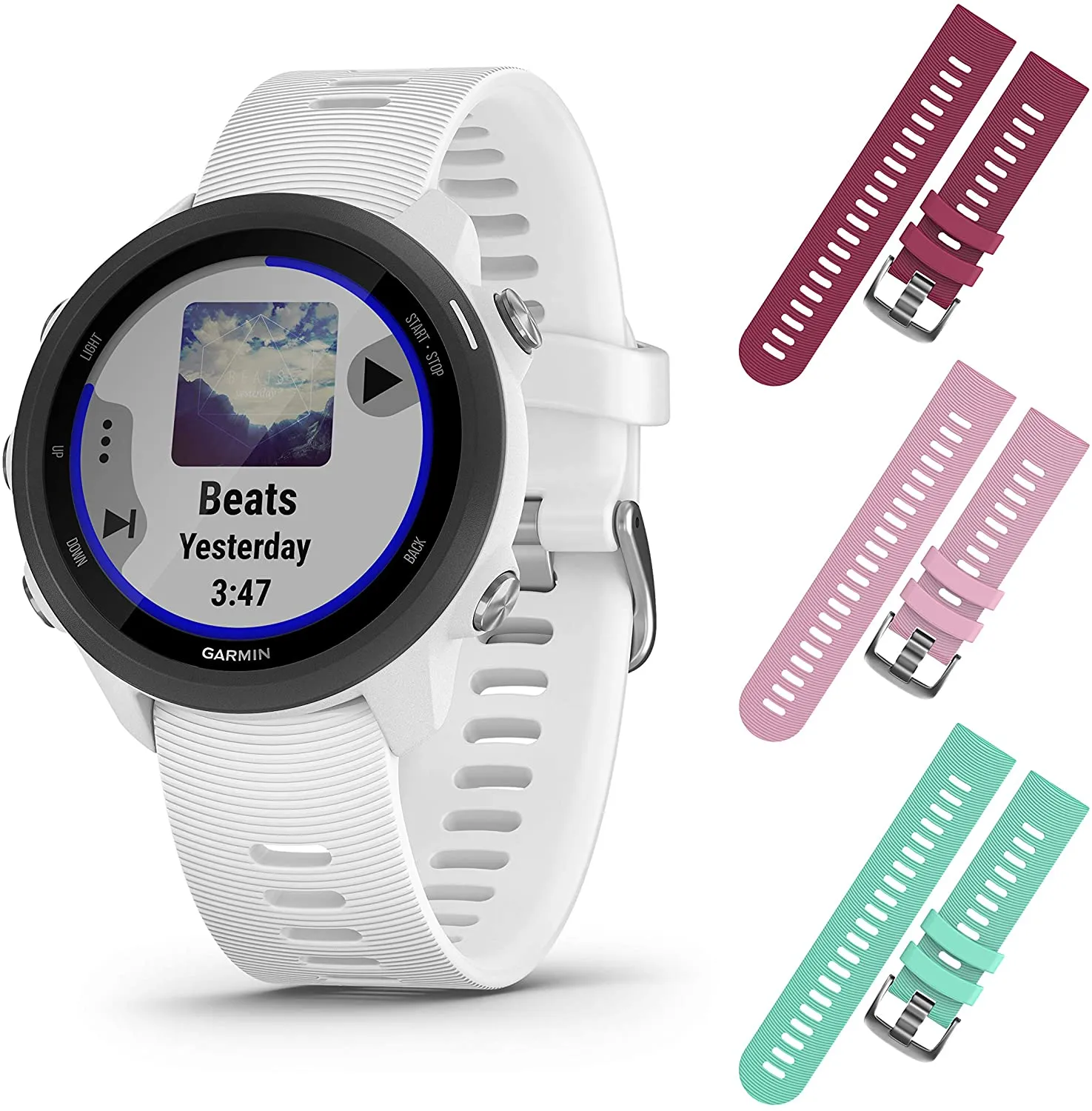 Garmin Forerunner 245 GPS Running Smartwatch (010-02120-21, Berry/Pink/Teal)