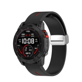 Garmin Instinct 2S silicone sports bracelet with magnetic clasp - Black / Red