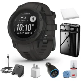 Garmin Instinct 2S - Standard Edition-Graphite With Super Accessory Kit