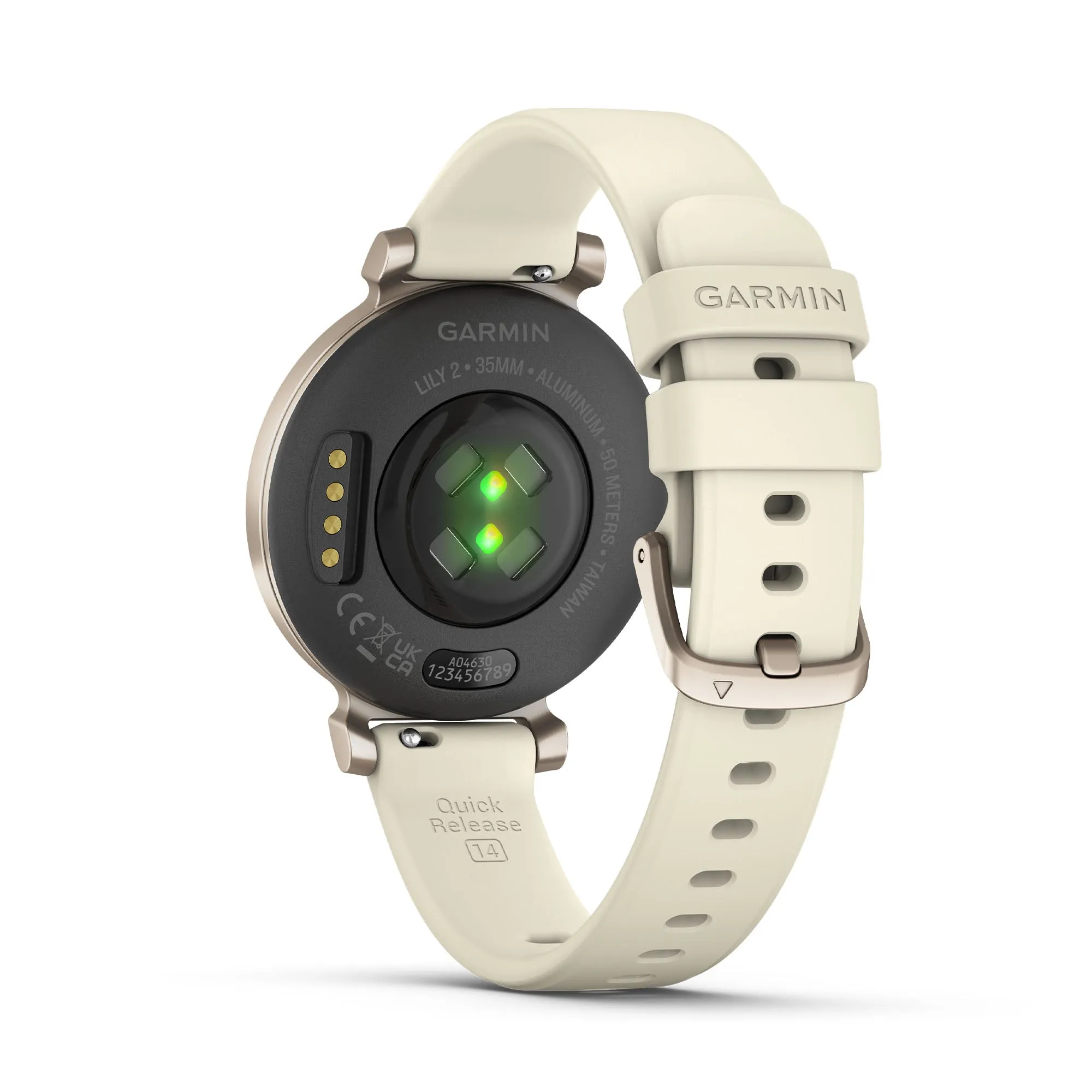 Garmin Lily 2 Cream   Gold Smart Watch With Coconut Silicone Band