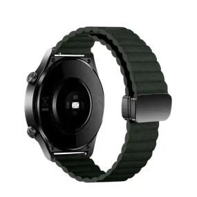 Garmin Venu 2 Plus synthetic leather wristband with magnetic clasp (joint circumference: 170-220mm) - Dark green