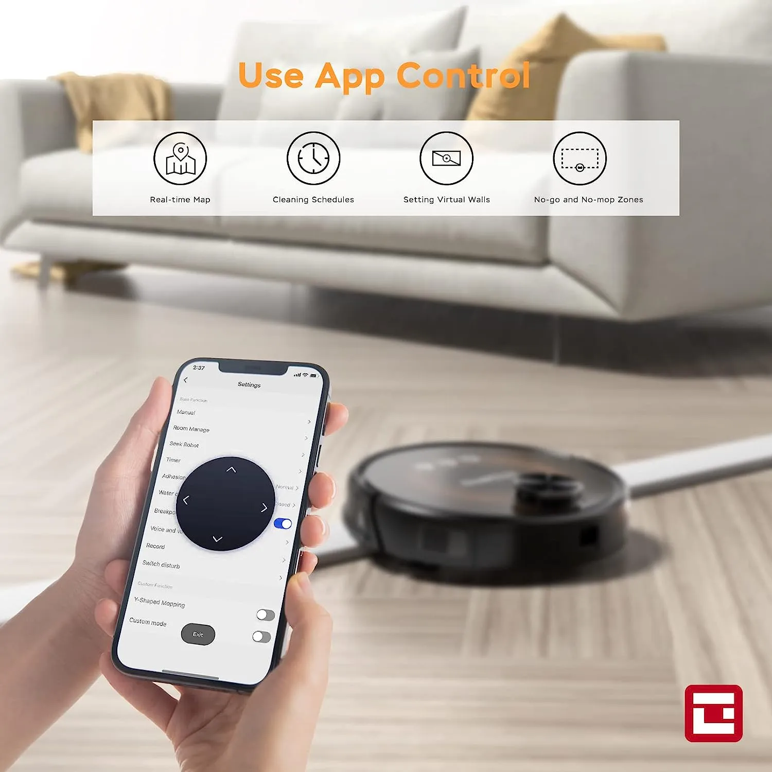 Geek Smart L8 Laser Robot Vacuum Cleaner , LDS Navigation, MAX 2700 PA Suction, Wi-Fi Connected APP