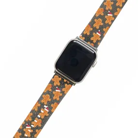 Gingerbread Friends Black Glitter Smartwatch Strap