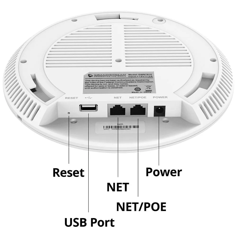 Grandstream GWN7630 Dual Band 802.11AC Wave 2 WiFi Indoor Access Point POE