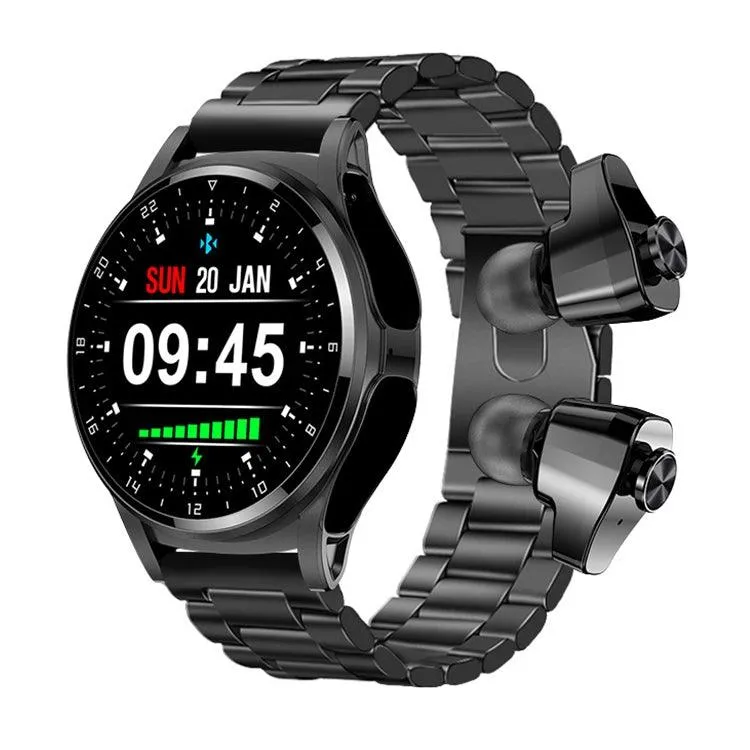 GT69 Smart Watch with 1.3" IPS Touch Screen, IP67 Waterproof, Bluetooth Earphones, and Health Monitoring Features