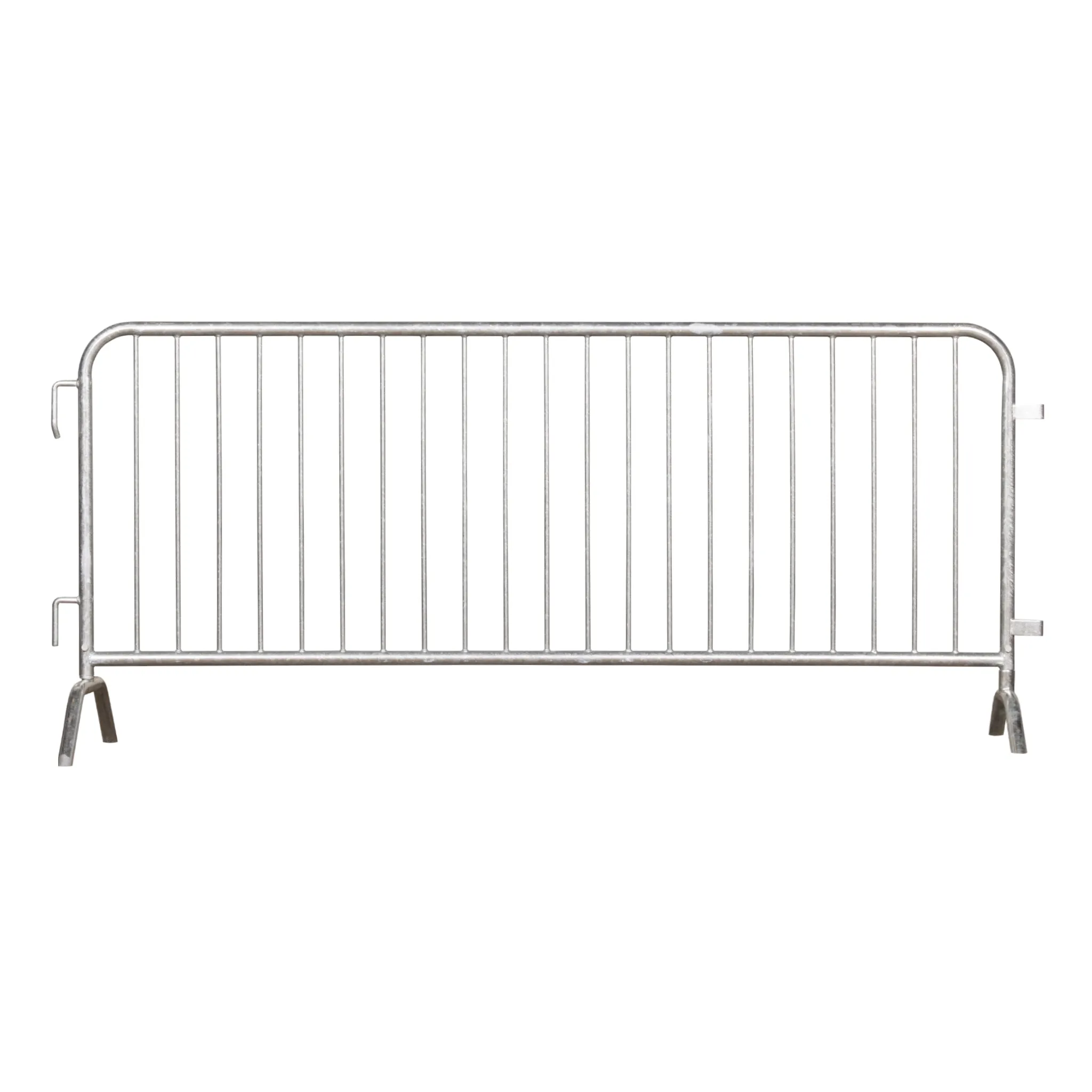 Heavy Duty Interlocking Steel Barricade, Gray, 8.5 Ft. - Angry Bull Barricades