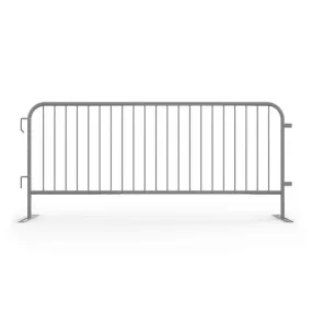 Heavy Duty Interlocking Steel Barricade, Gray, 8.5 Ft. - Angry Bull Barricades