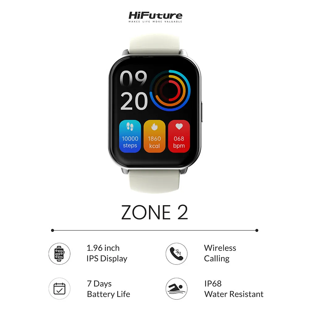 HiFuture Zone2 Everyday Wireless Calling Smartwatch For Android 4.4/iOS9 (Silver)