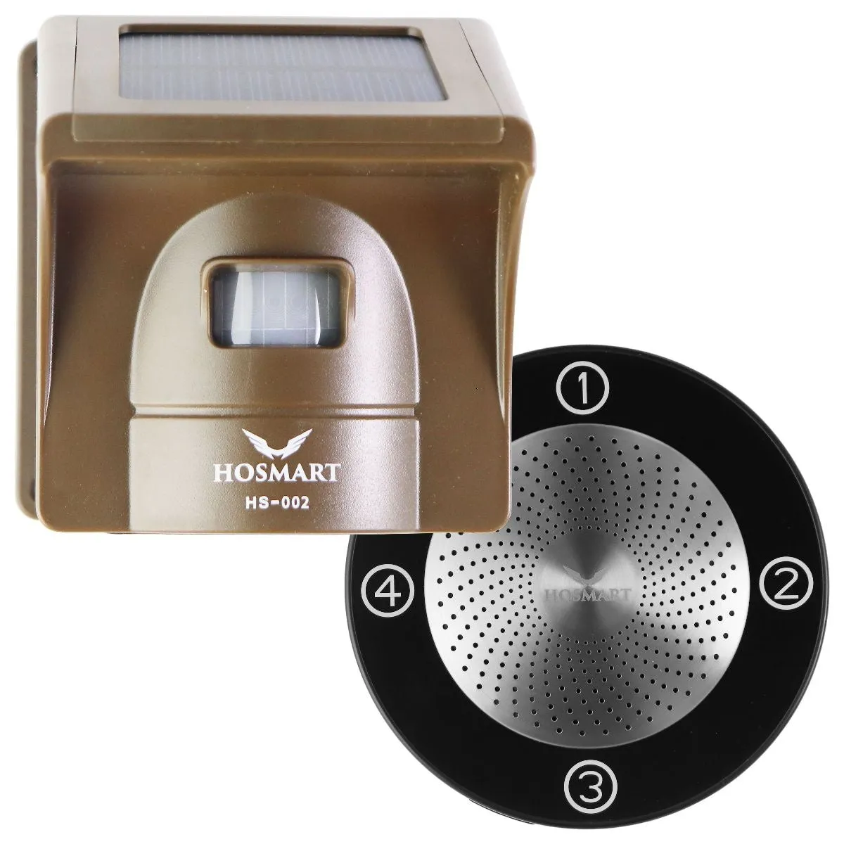 Hosmart 1/2 Mile Wireless Solar Driveway Alarm with Solar Panel (HS-002)