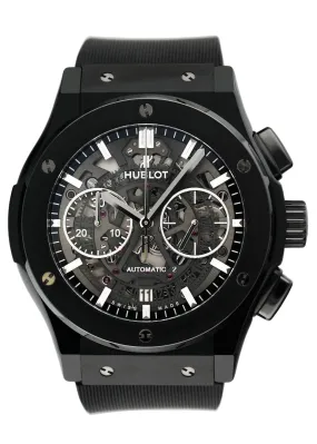 Hublot Classic Fusion Aerofusion Black Magic Mens Watch Box Papers