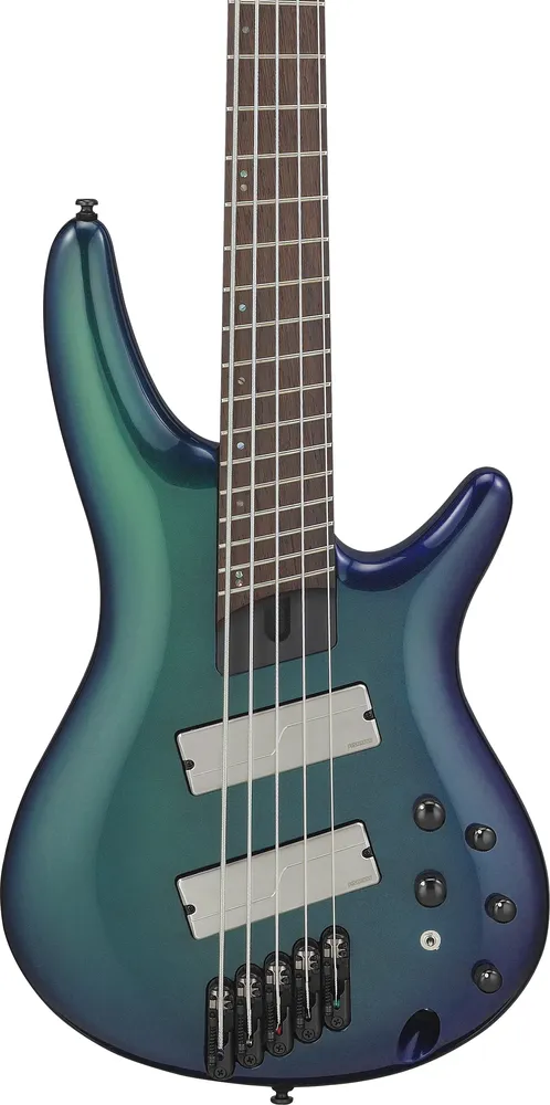 Ibanez SRMS725BCM 5 String Electric Bass Guitar Blue Chameleon