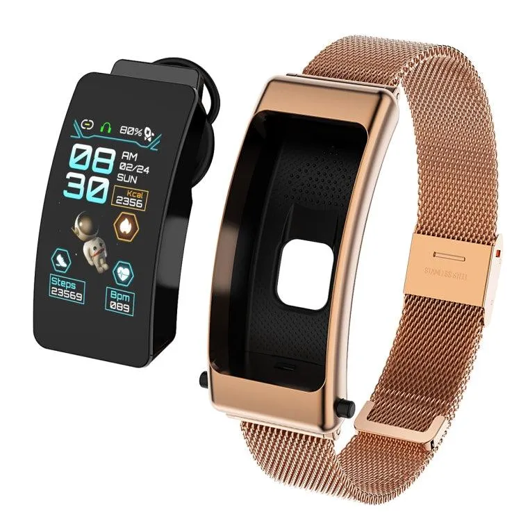 K50 1.08" Waterproof Smart Watch with Detachable Steel Band and Bluetooth Call Support