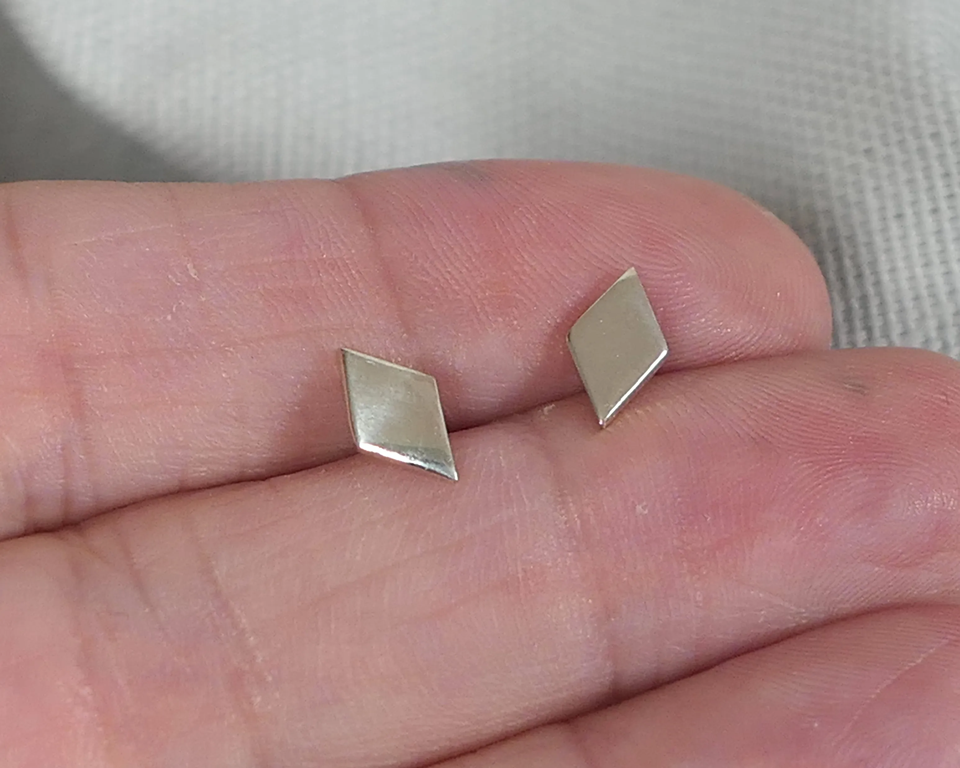 Kite Shaped Studs, Sterling Silver