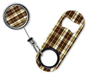 Kolorcoat™ Mini Opener with Retractable Reel - Brown Plaid