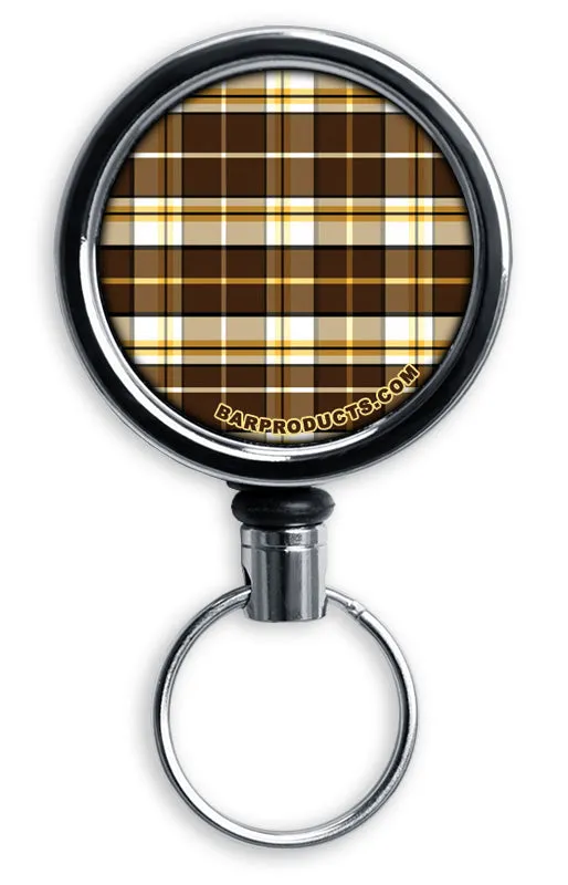 Kolorcoat™ Mini Opener with Retractable Reel - Brown Plaid