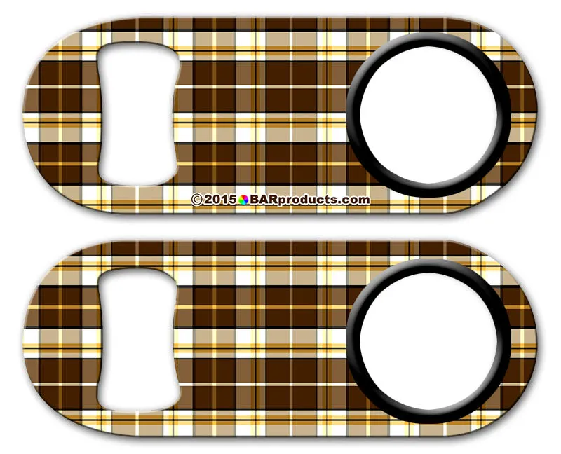 Kolorcoat™ Mini Opener with Retractable Reel - Brown Plaid