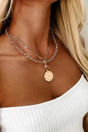 *LAYERED PENDANT NECKLACE GOLD