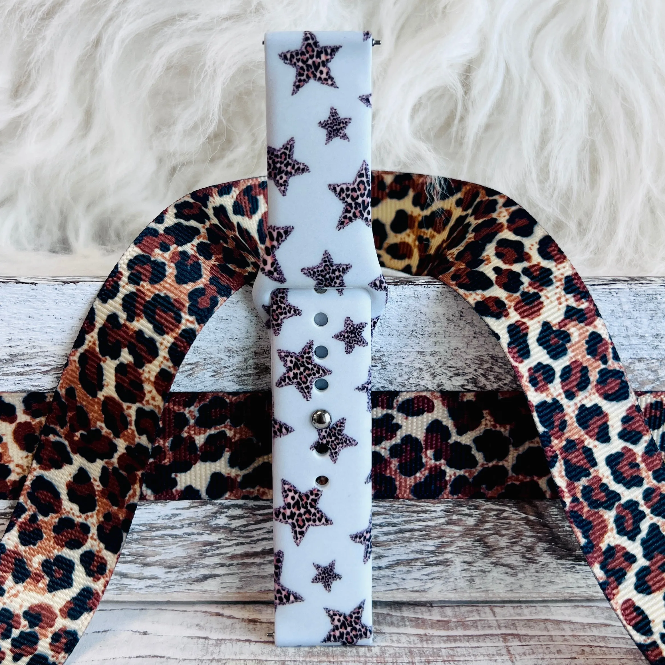 Leopard Stars Print Silicone Band For Samsung Watch