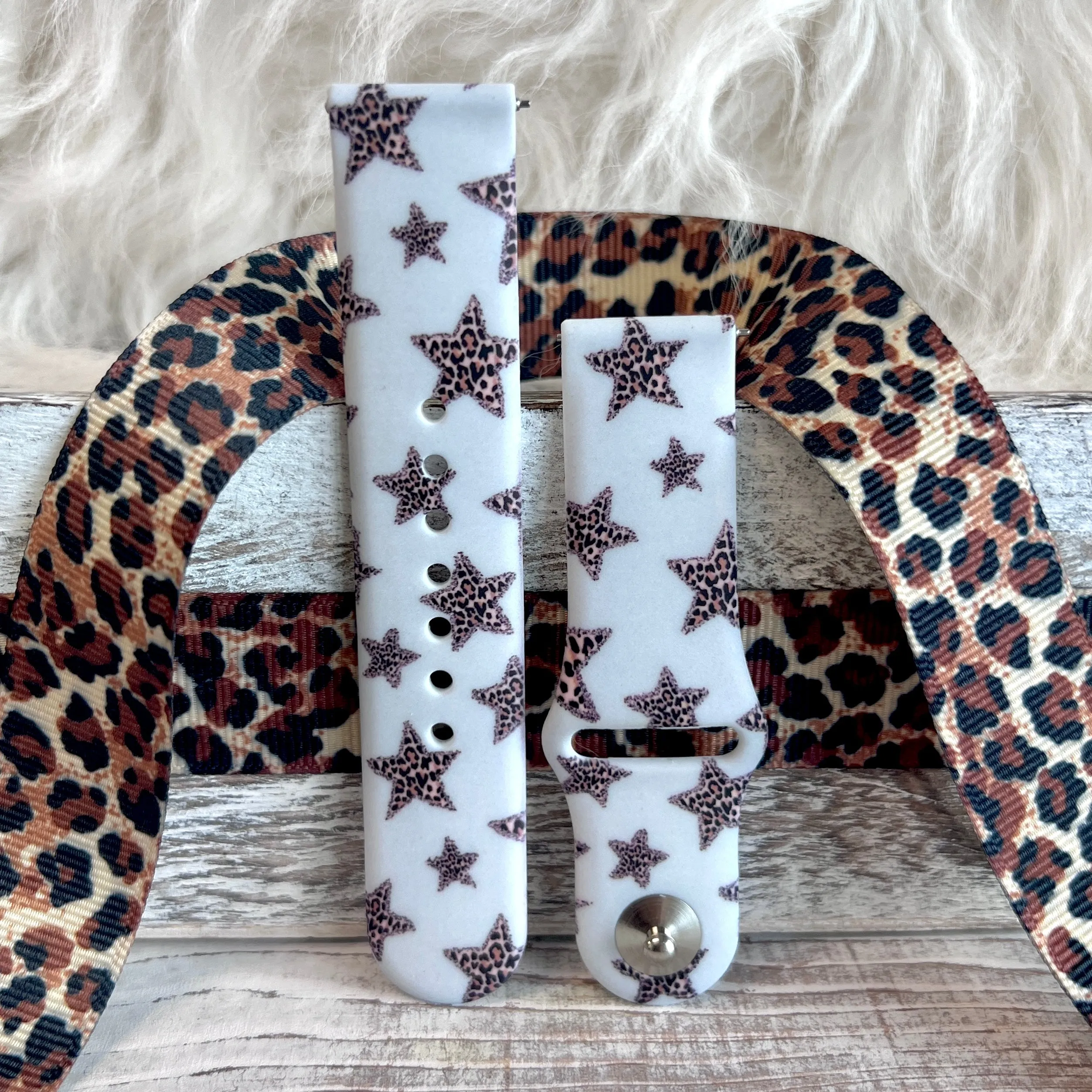 Leopard Stars Print Silicone Band For Samsung Watch